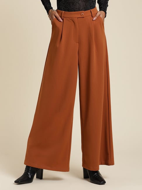 Buy online Women High Rise Solid Pleated Trouser from bottom wear for Women  by Xatia for ₹449 at 55% off | 2024 Limeroad.com