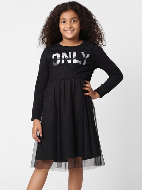 Buy KidsDew Kids Black Embroidered Dress for Girls Clothing Online @ Tata  CLiQ