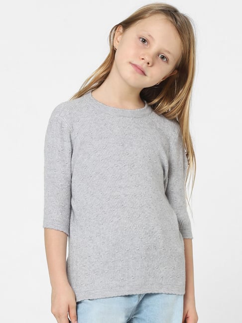 KIDS ONLY Melange Grey Regular Fit Sweater