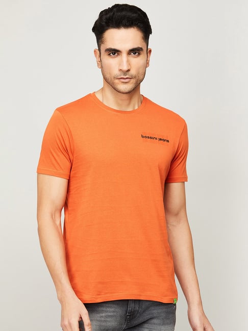 Bossini Rust Cotton Regular Fit T-Shirt