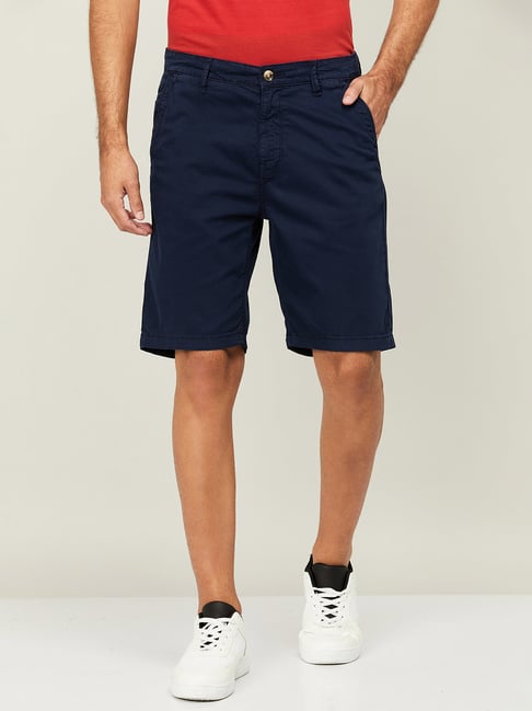 Fame Forever by Lifestyle Navy Blue Regular Fit Denim Shorts