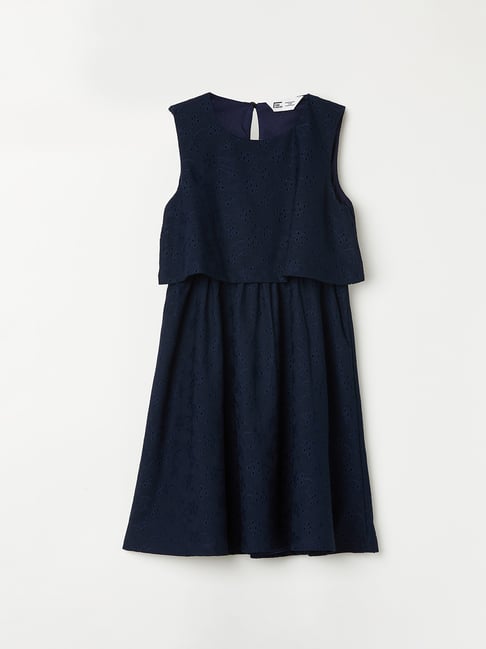 Fame Forever by Lifestyle Kids Navy Self Design Dress