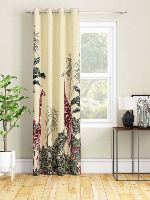 SEJ by Nisha Gupta Cream Polyester 9 Ft. Long Door Curtain-picture-29