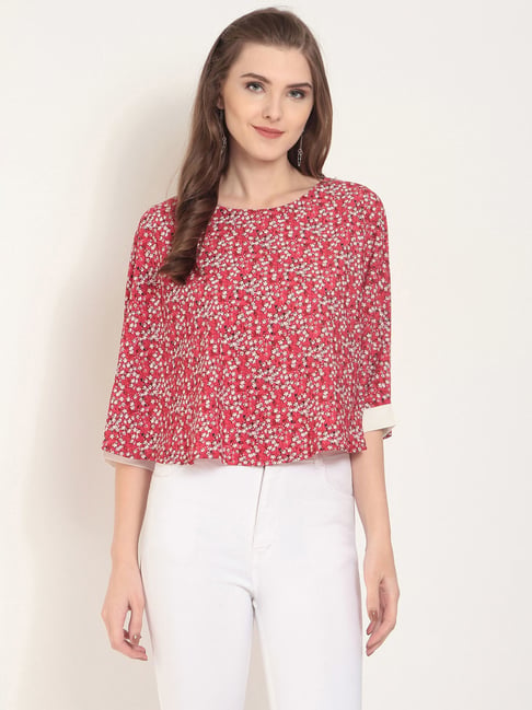 Rare Pink Floral Print Top-picture-11