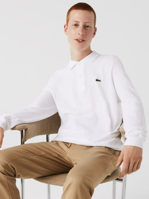 Lacoste Blue 80's Casual Lacoste Polo Shirt Striped LACOSTE White