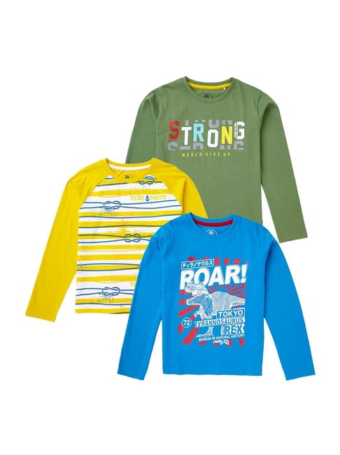 Cub McPaws Boys Multicolor Cotton Printed Full Sleeves T-Shirt (Pack of 3)-picture-32