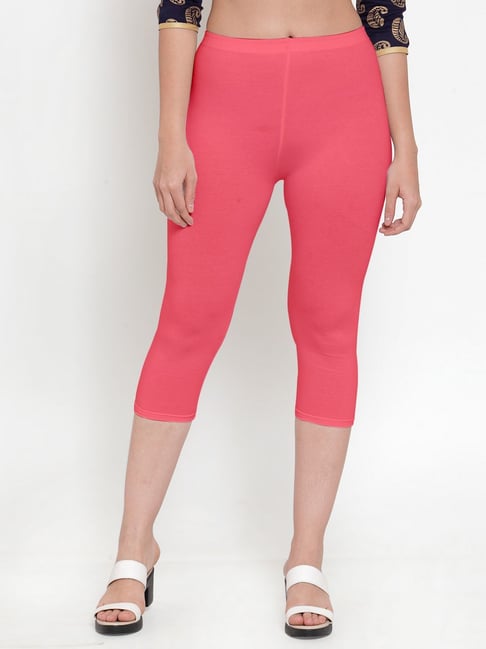 Buy Women Pink Solid Capri Online in India - Monte Carlo