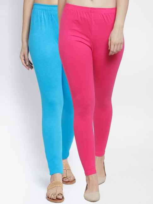 Buy FnMe Women's Leggings-Pack Of 5 (Baby Pink,Black,Red,royal Blue,Skin)  color. at Amazon.in