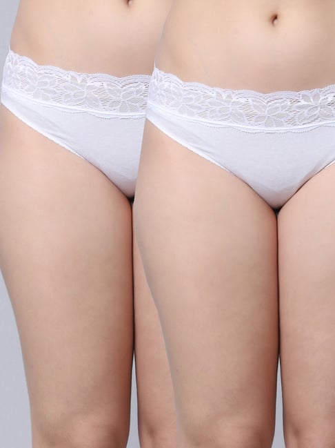 Buy Gracit White Cotton Lace Work Panties - Pack Of 2 for Women Online @  Tata CLiQ