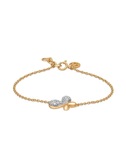 Heart And Circlet Gold Bracelet | Essence Of Love | CaratLane
