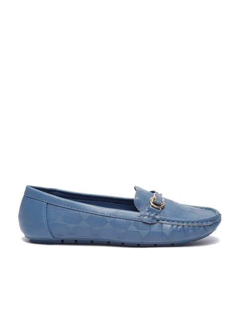 Flat N Heels Women's Blue Casual Loafers