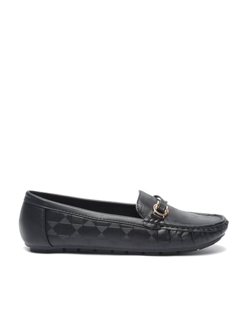 Flat N Heels Women's Black Casual Loafers