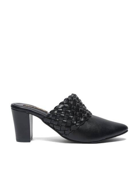 Flat N Heels Women's Black Mule Shoes