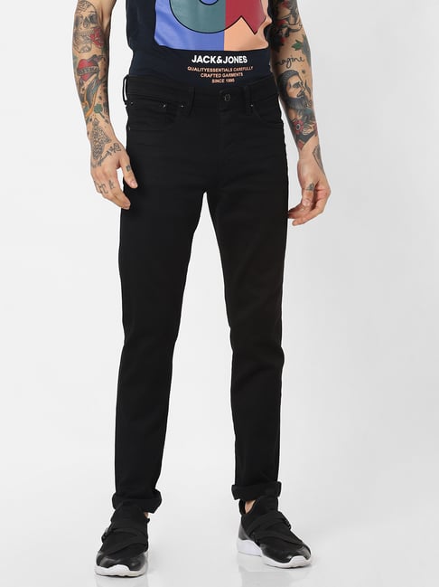 Jack & Jones Black Slim Fit Low Rise Jeans