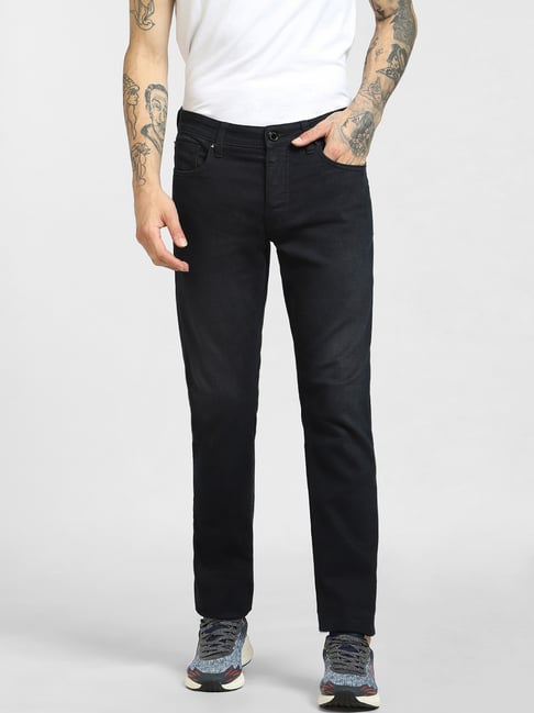 Jack & Jones Navy Regular Fit Low Rise Jeans