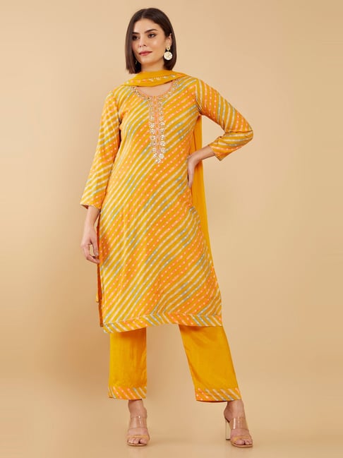 Buy Soch Yellow Printed Dress Material for Women Online @ Tata CLiQ