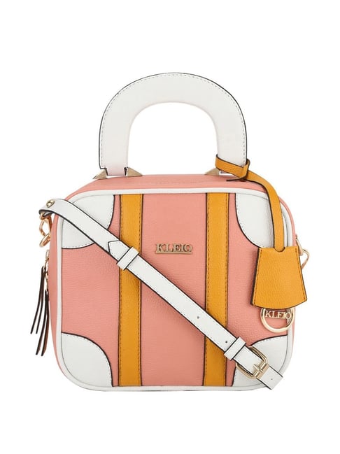 KLEIO Pink Solid Medium Handbag-picture-34