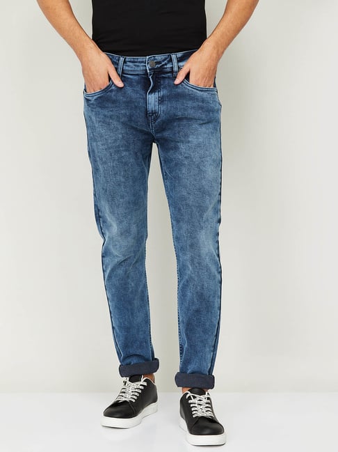 Fame Forever by Lifestyle Blue Slim Tapered Fit Jeans