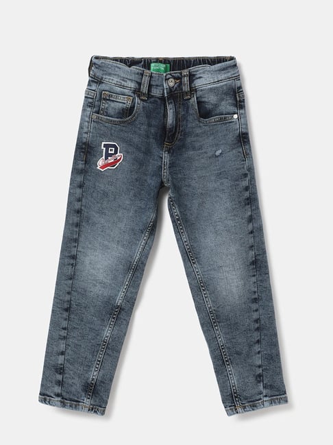 United Colors of Benetton Kids Blue Solid Jeans