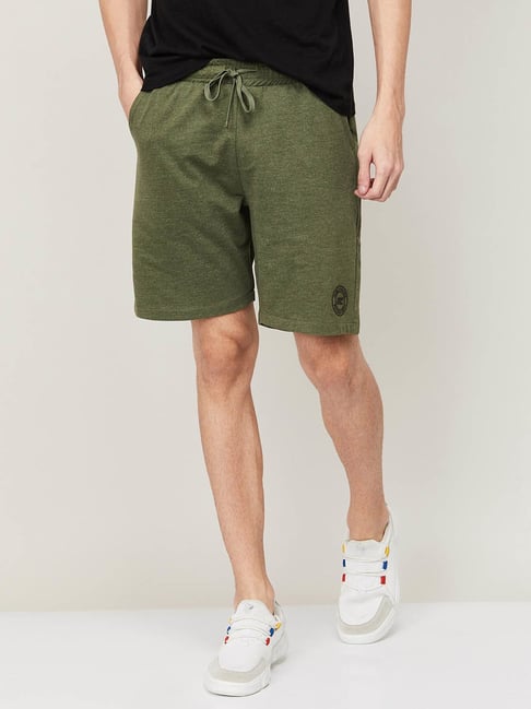 Fame Forever by Lifestyle Green Cotton Regular Fit Shorts