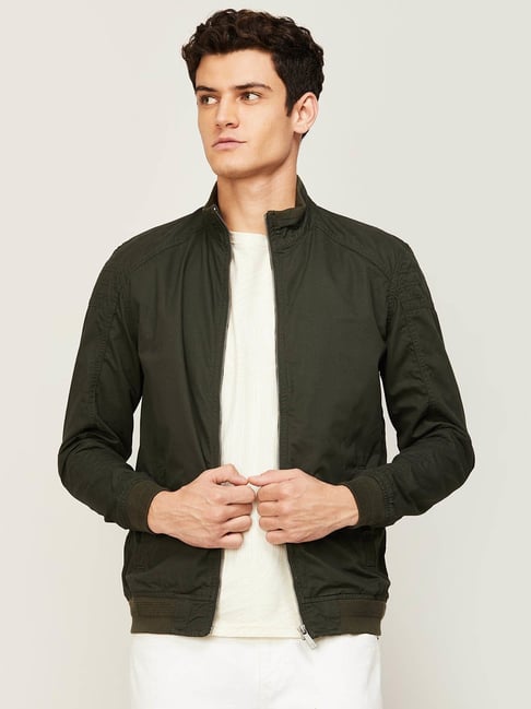 Bossini Men Bossini Olive Green Jacket Bossini Olive Regular Fit