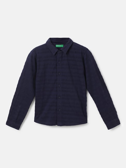 United Colors of Benetton Kids Navy Solid Full Sleeves Shirt