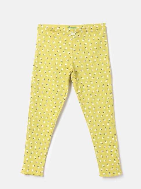 United Colors of Benetton Kids Yellow Floral Print Leggings