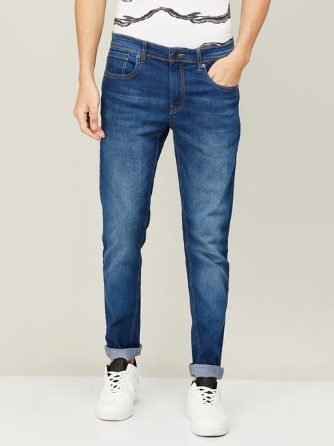 Fame Forever by Lifestyle Denimize Mid Blue Slim Tapered Fit Jeans