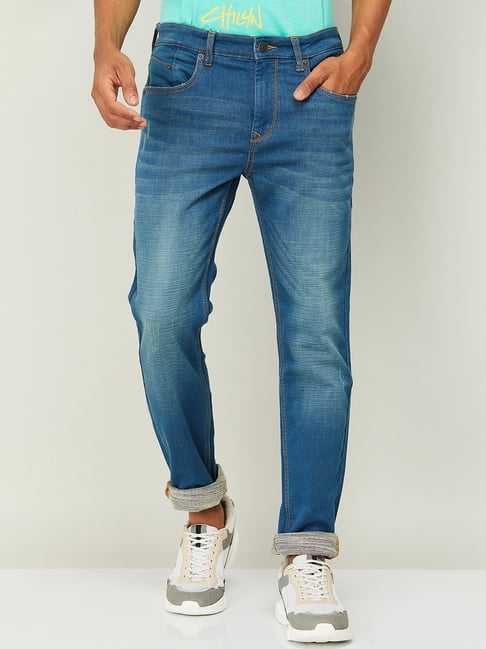 Fame Forever by Lifestyle Denimize Mid Blue Slim Tapered Fit Jeans