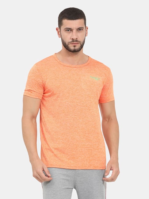 Masculino Latino Orange Regular Fit Round Neck Sports T-Shirt-picture-10