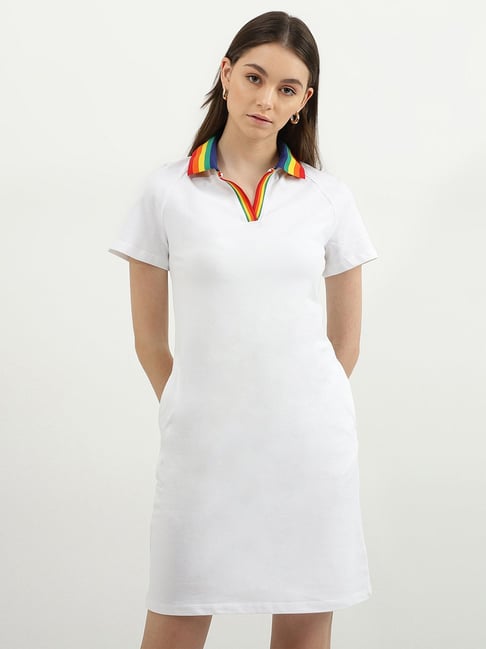 United Colors of Benetton White T-Shirt Dress Price in India