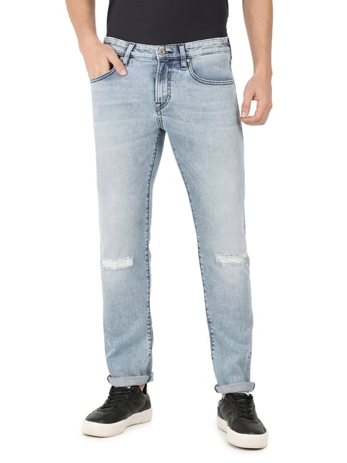 Slim Fit Heavily-Washed Jogger Jeans