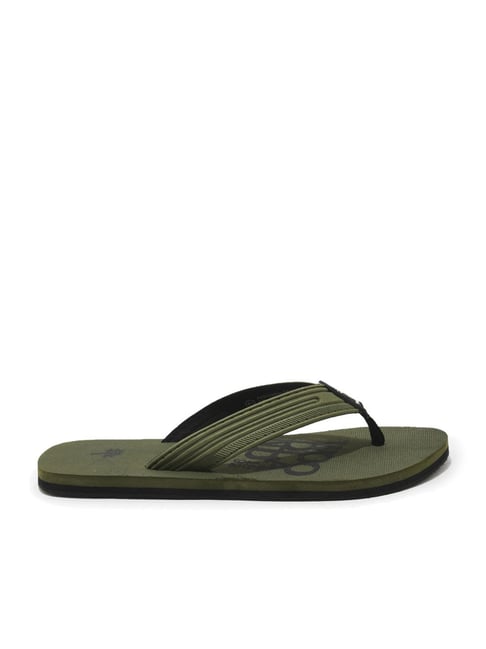 Woodland Men's Olive Flip Flops-picture-42