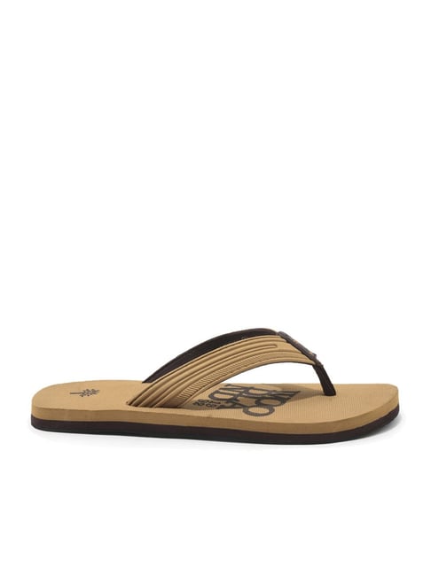 Woodland Men's Camel Flip Flops