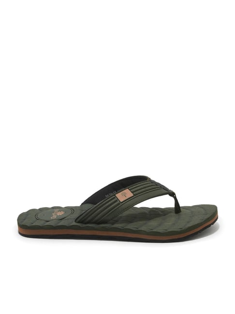 Woodland Men's Olive Flip Flops