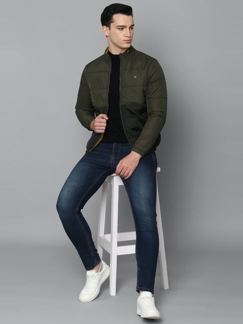 Buy Louis Philippe Olive Green Cotton Slim Fit Denim Jacket for Mens Online  @ Tata CLiQ