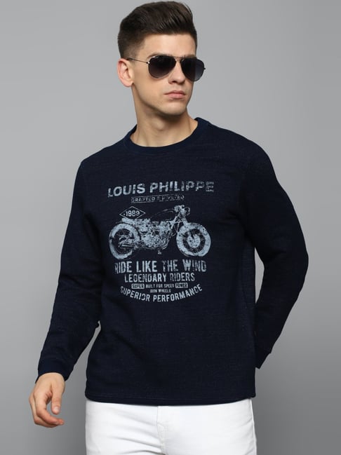 Buy Navy Blue Sweatshirt & Hoodies for Men by LOUIS PHILIPPE Online |  Ajio.com