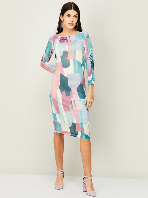 CODE by Lifestyle Blue Printed Shift Dress Price in India