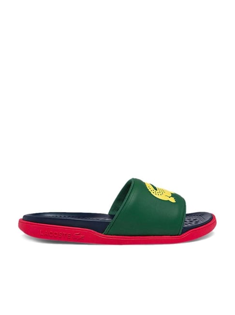 Buy Lacoste Men's Croco Dualiste Green Slides for Men at Best