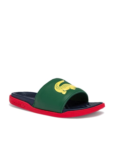 Buy Lacoste Men's Croco Dualiste Green Slides for Men at Best