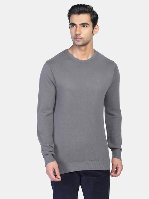 Blackberrys Long Sleeve Slim Fit Solid Sweater-Charcoal (3XL) At Nykaa Fashion - Your Online Shopping Store