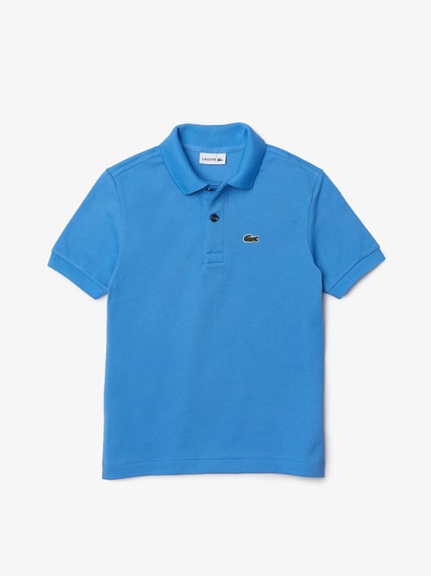 Lacoste Kids Blue Solid Polo T-Shirt