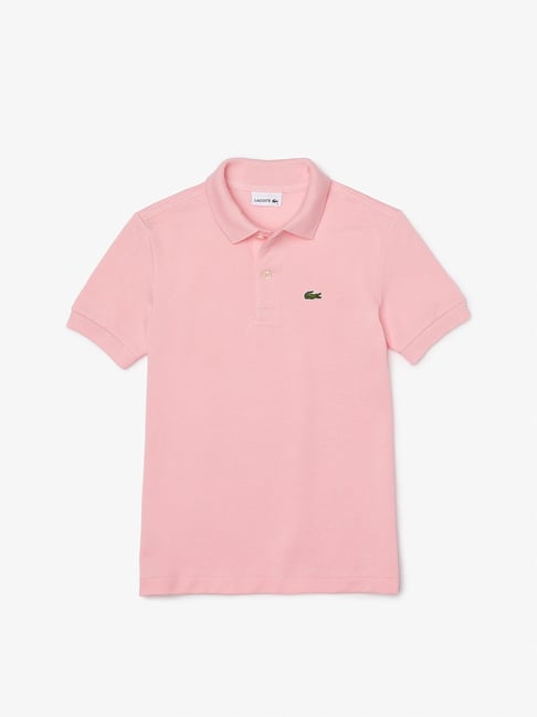 Lacoste Kids Light Pink Solid Polo T-Shirt