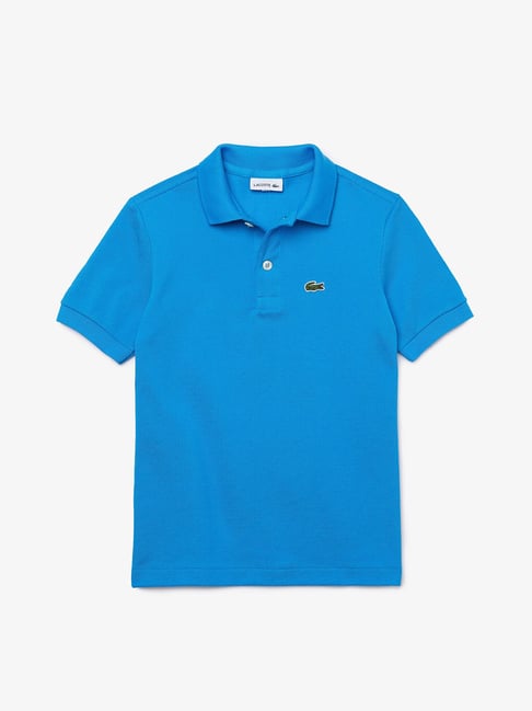 Lacoste Kids Blue Solid Polo T-Shirt