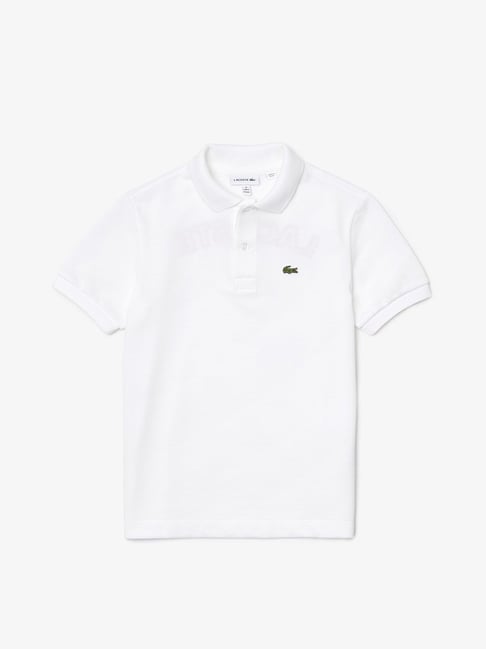 Lacoste Kids White Solid Polo T-Shirt