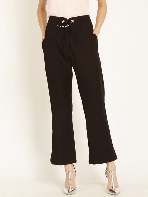 Black Mid Rise Slim Fit Trousers