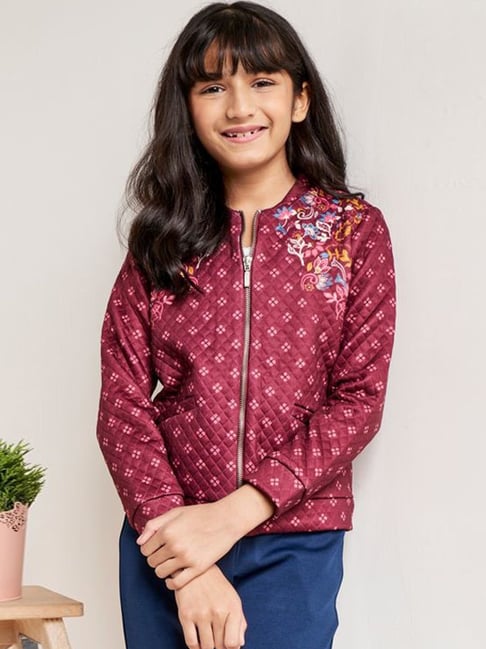 Girls hot sale maroon jacket