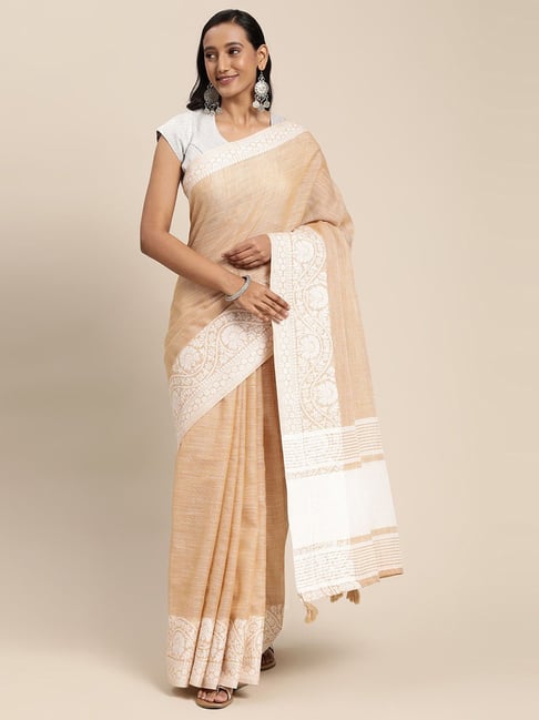 Lunar White Linen Saree – Via East