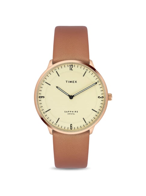 Timex Pairs Grey Round Analog Brass Dial Watch- TW00PR300