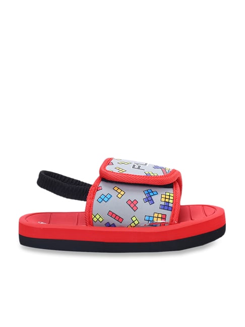 Fame Forever by Lifestyle Kids Grey & Red Thong Sandals